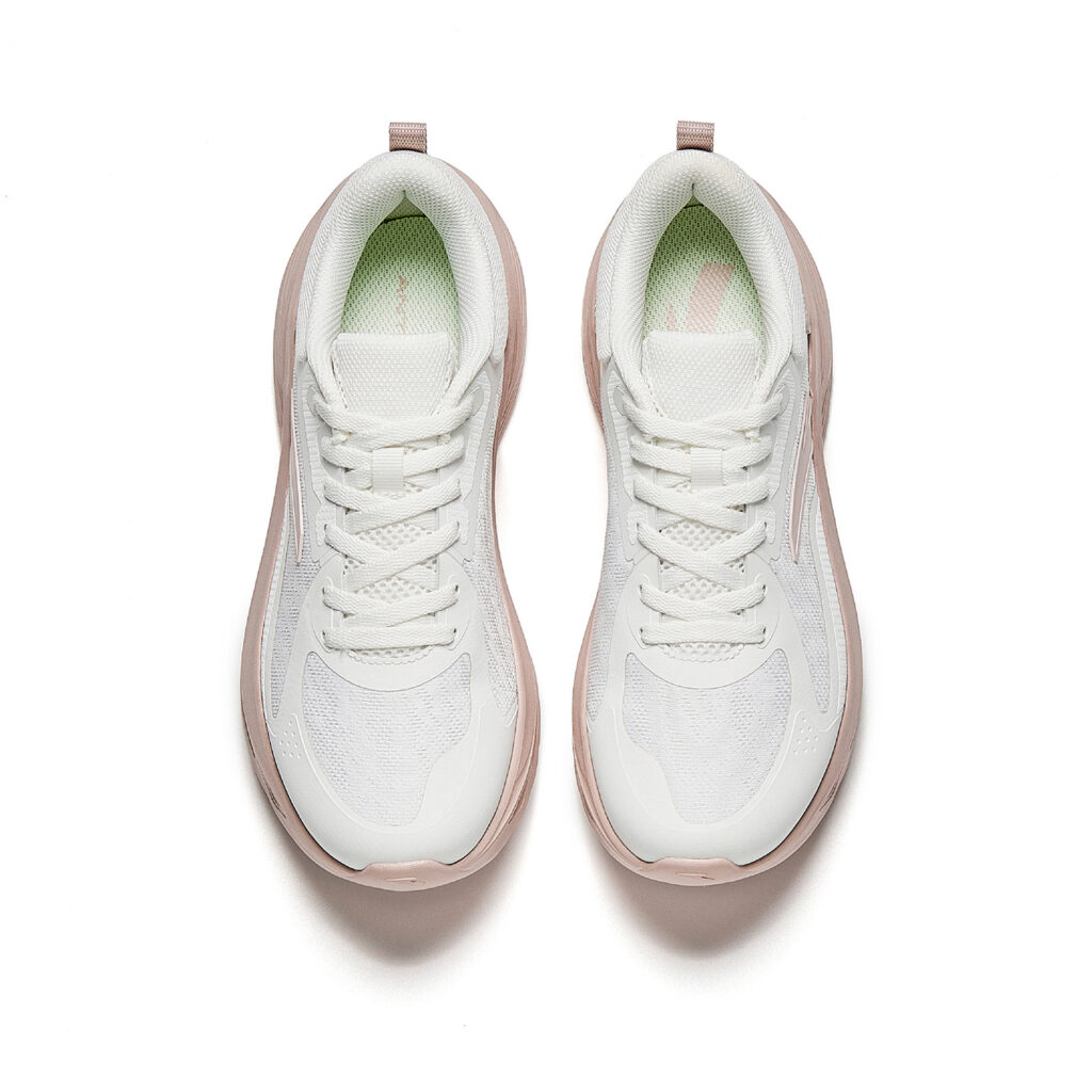 Anta Yi Chen Rebound Height Increasing Lightweight Breathable Low top Casual Running Shoes Women’s White Pink