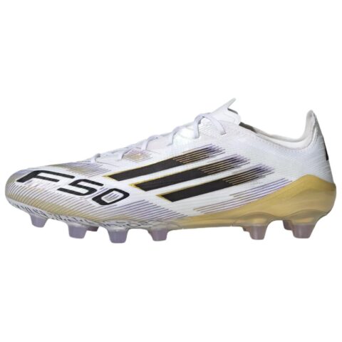 Adidas F50 ELITE Comfortable And Lightweight HG Hard Ground Abrasion Resistant Soccer Shoes Unisex White Black