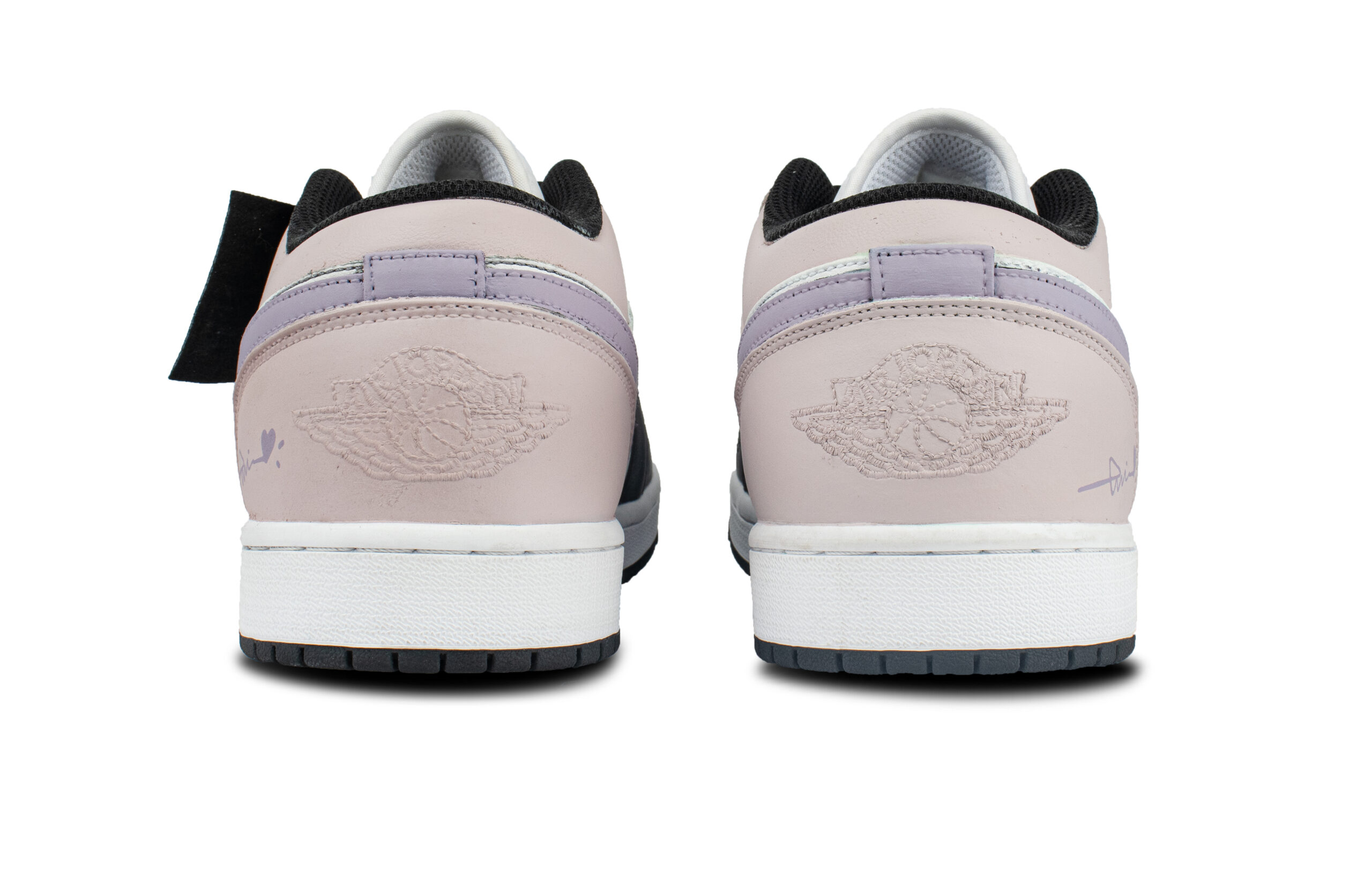 Jordan Air Jordan 1 Cushioning Low top Vintage Basketball Shoes Unisex Black Purple