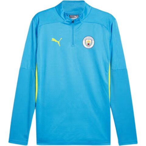 PUMA Manchester City Quarter Zip Soccer Jersey Men’s Blue Yellow