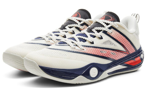 PEAK Cushioning Rebound Anti Twist Low top Basketball Shoes Men’s White Dark Blue Red