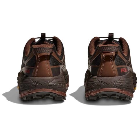 HOKA ONE ONE Mafate Three 2 Textile, Synthetic Leather Dual Density/VIBRAM Rubber/ Running Shoes Unisex Black Brown