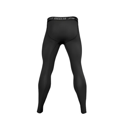 Li Ning Letter Mid Rise Breathable Versatile Fleece Lined Thermal Tight Fit Sports Pants Men’s Black
