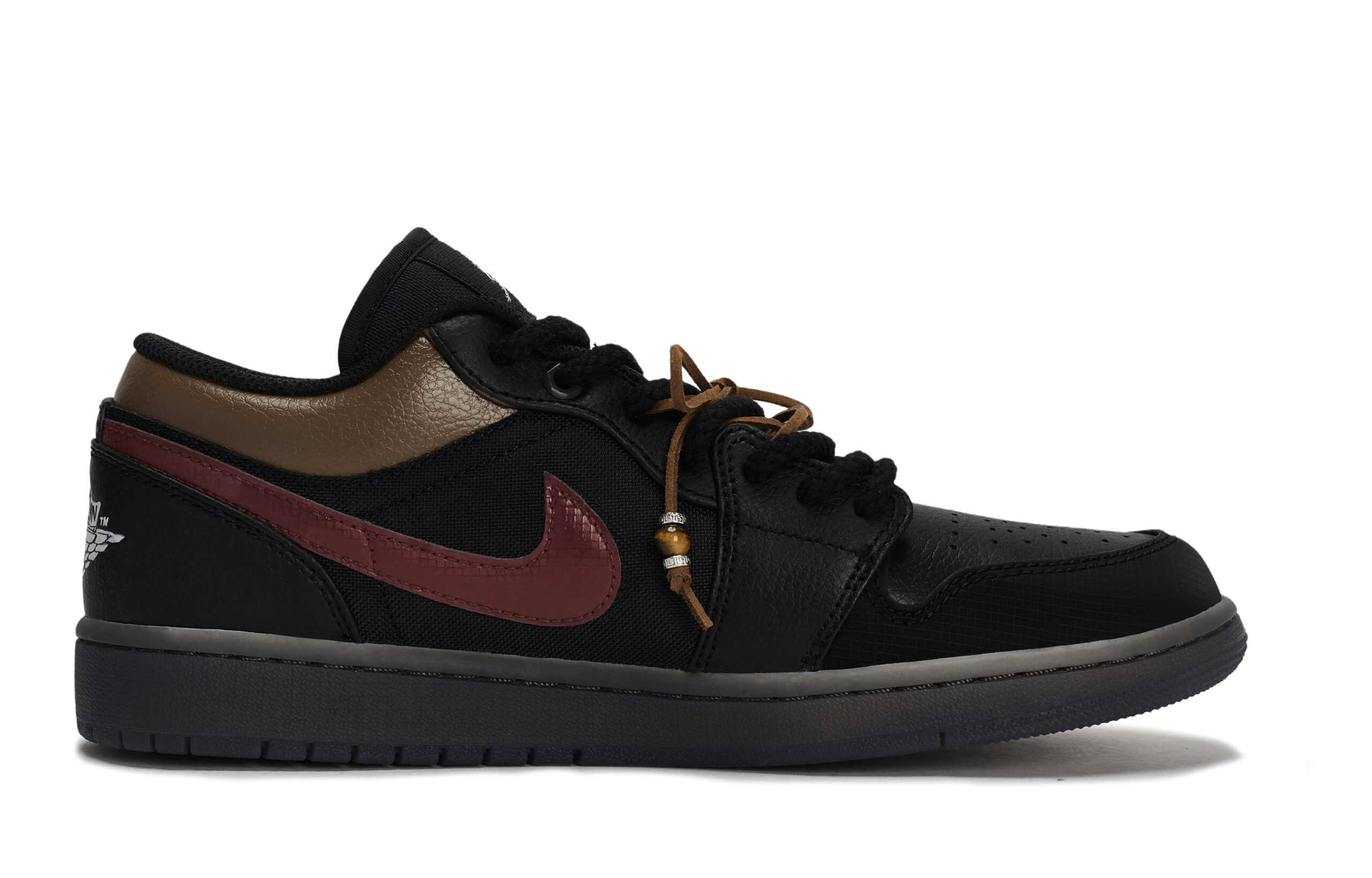 Jordan Air Jordan 1 Vintage Basketball Shoes Unisex Low Top Black/Red/Brown