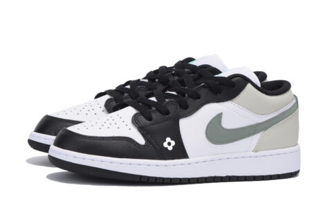 Jordan Air Jordan 1 Low top Vintage Basketball Shoes Men’s White Gray