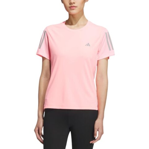 Adidas Own The Run Running T Shirt Women’s Neon Pink/Dark Silver Gray