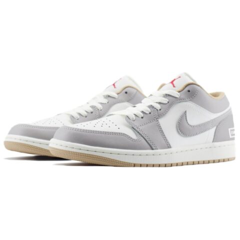 Jordan Air Jordan 1 Abrasion Resistant Height Increasing Low top Vintage Basketball Shoes Unisex Cool Gray