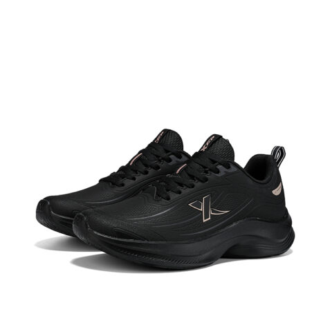 XTEP Synthetic Leather Cushioning, Wear Resistant Low top Casual Running Shoes Women’s Black