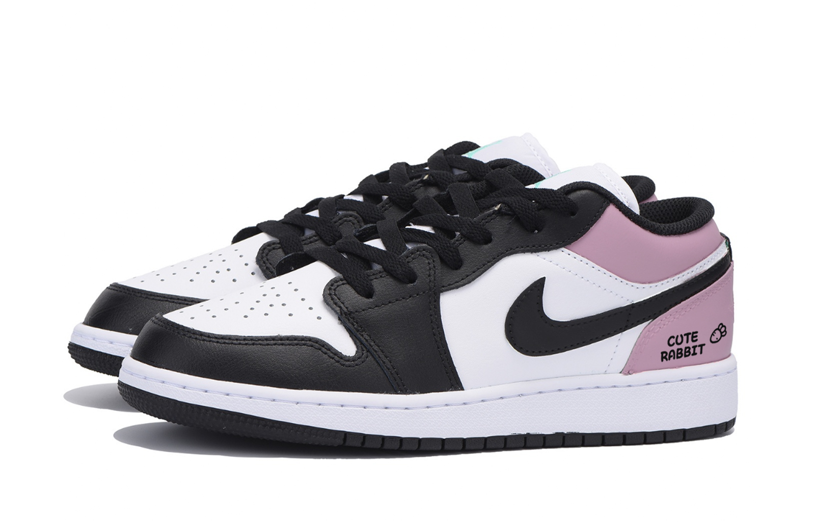 Jordan Air Jordan 1 Singing At Dusk Rouge Abrasion Resistant Low top Vintage Basketball Shoes Men’s White Pink