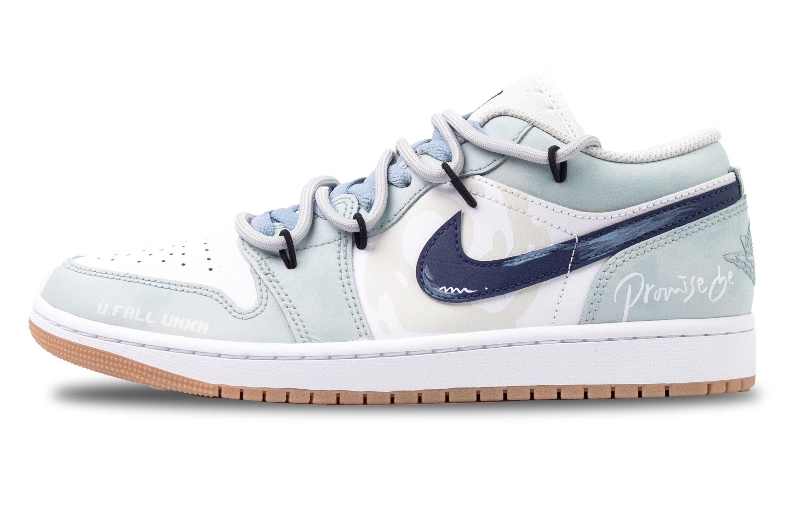 Jordan Air Jordan 1 Maris Sal Track Abrasion Resistant Balance Low top Vintage Basketball Shoes Men’s White Blue