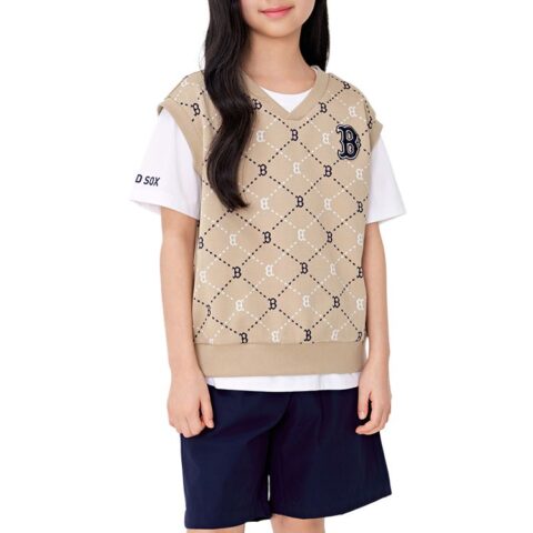 MLB KIDS Casual Sportswear Set Of 3 Standard Beige Yellow Children Aged 3 7 Years Old