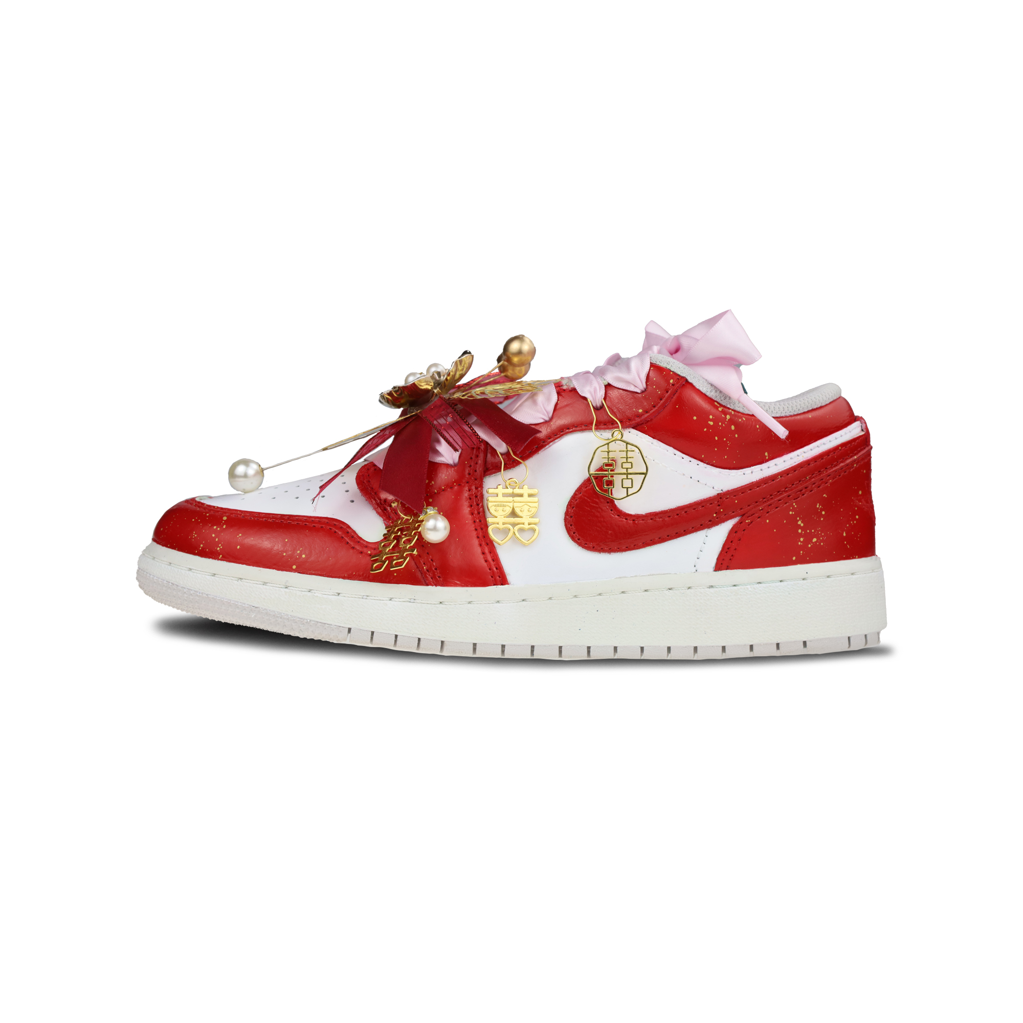 Jordan Air Jordan 1 Low top Vintage Basketball Shoes Unisex Red