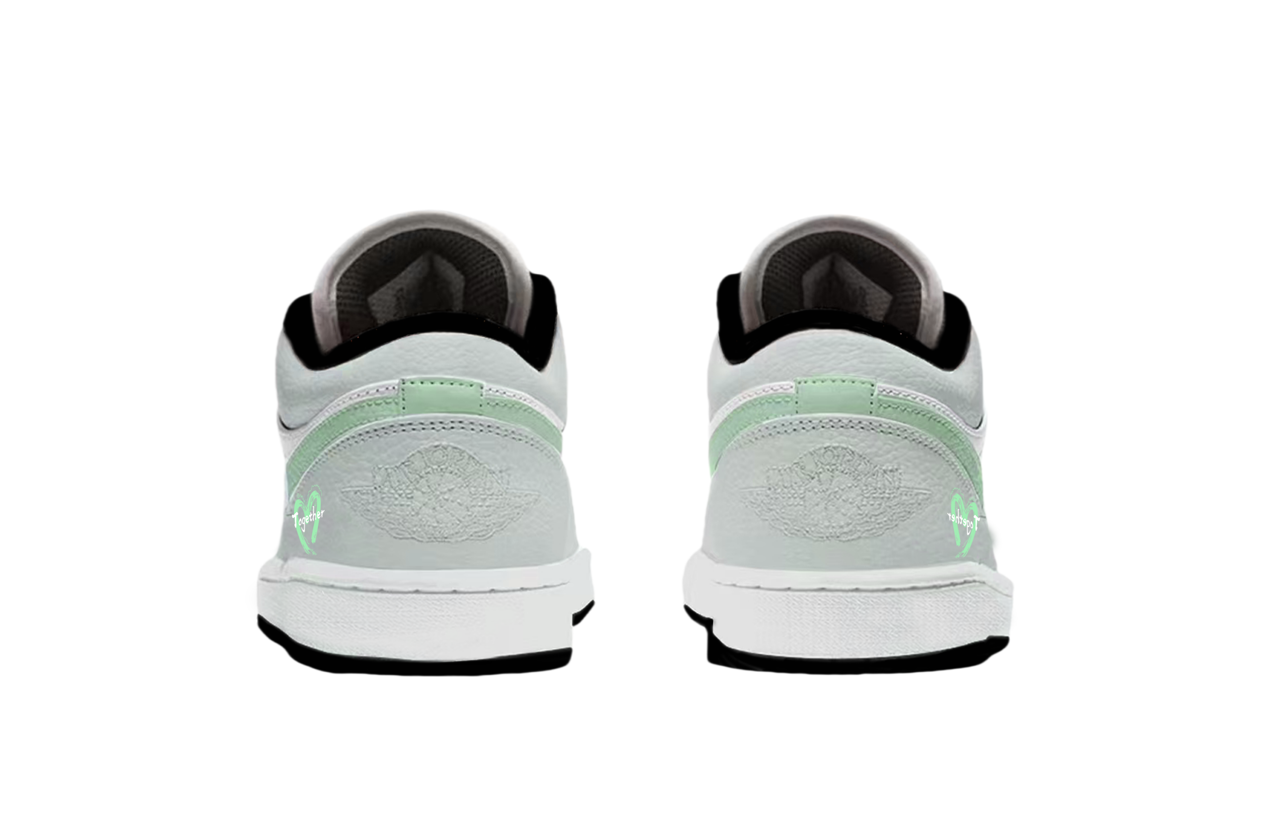 Jordan Air Jordan 1 Leather Abrasion Resistant Low top Vintage Basketball Shoes Unisex Sweet Green