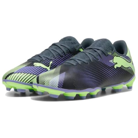 PUMA FUTURE 7 PLAY FG Firm Ground Artificial Turf Abrasion Resistant Soccer Shoes Unisex Gray Purple Green