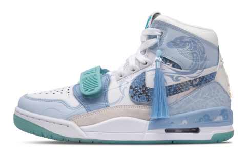 Jordan Legacy 312 Blue Dragon Abrasion Resistant Abrasion Resistant High top Vintage Basketball Shoes Men’s Blue White