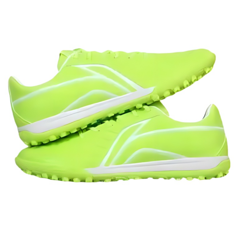 Li Ning Brocade TF Turf Artificial Ground, Indoor Slip Resistant Abrasion Resistant Soccer Shoes Men’s Neon Green