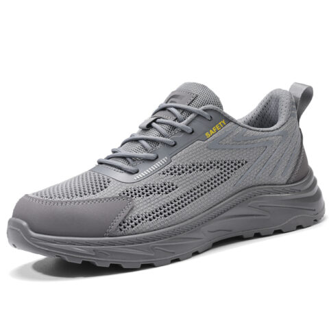 GUYISA Textile, Mesh Impact Resistant, Slip Resistant, Abrasion Resistant Low top Outdoor Shoes Men’s Gray