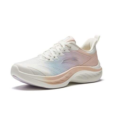 Anta Slip Resistant, Breathable, Lightweight, Height Increasing Low top Casual Running Shoes Women’s White Blue Pink