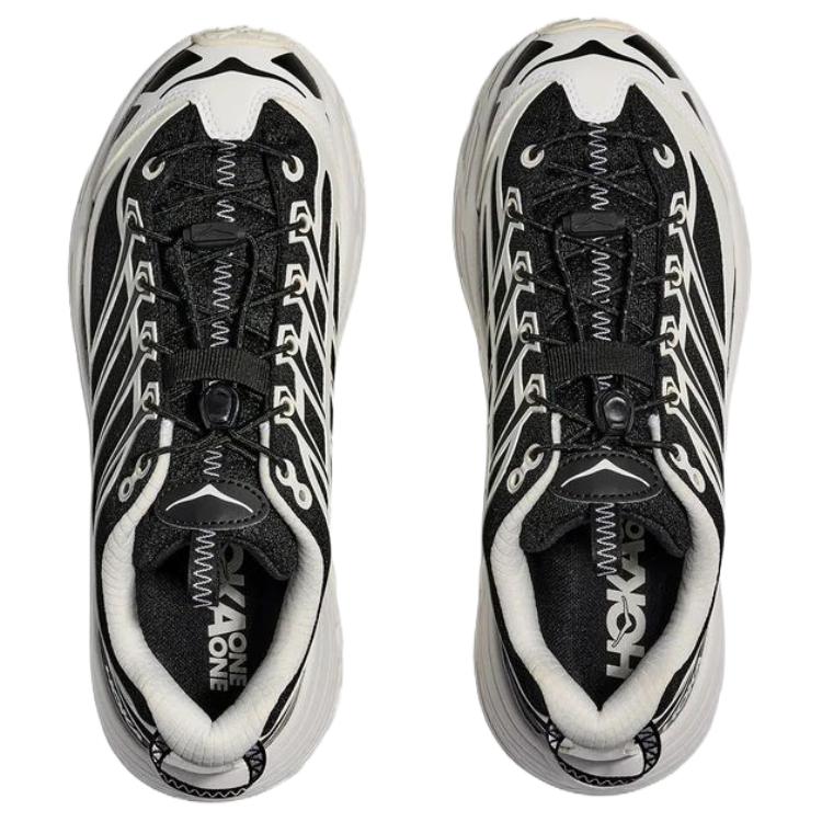 HOKA ONE ONE Mafate Three 2 Textile, Synthetic Leather Casual City Commuting Running Shoes Unisex Black White