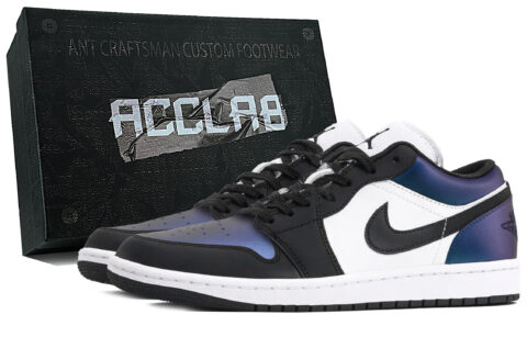 Jordan Air Jordan 1 Abrasion Resistant Low top Vintage Basketball Shoes Unisex Red Purple Blue