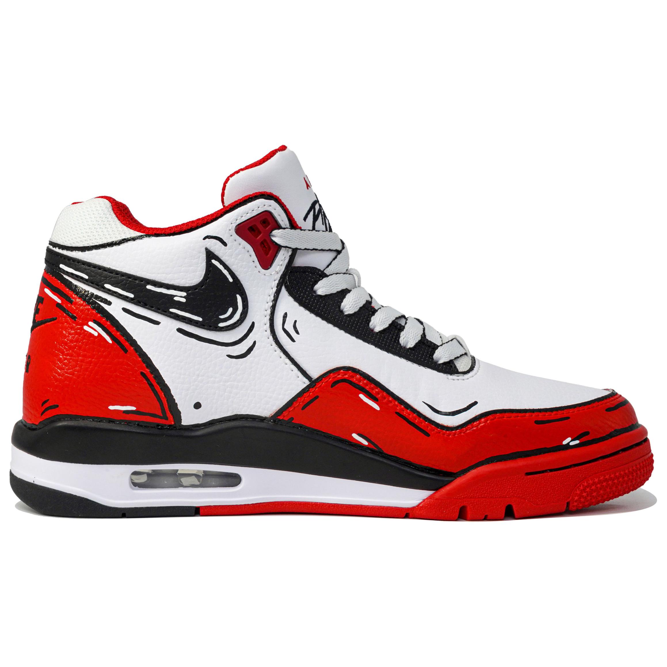 Nike Flight Legacy Slip Resistant Mid top Vintage Basketball Shoes Unisex Red