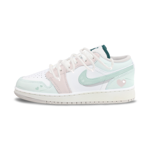 Jordan Air Jordan 1 Leather Abrasion Resistant Abrasion Resistant Low top Vintage Basketball Shoes Unisex Teal