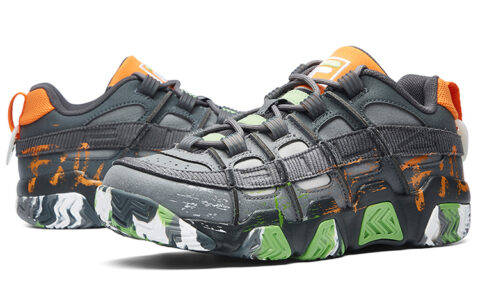 FILA FUSION BUSTER Puffy Shoes Cushioning Abrasion Resistant Breathable Low top Vintage Basketball Shoes Black