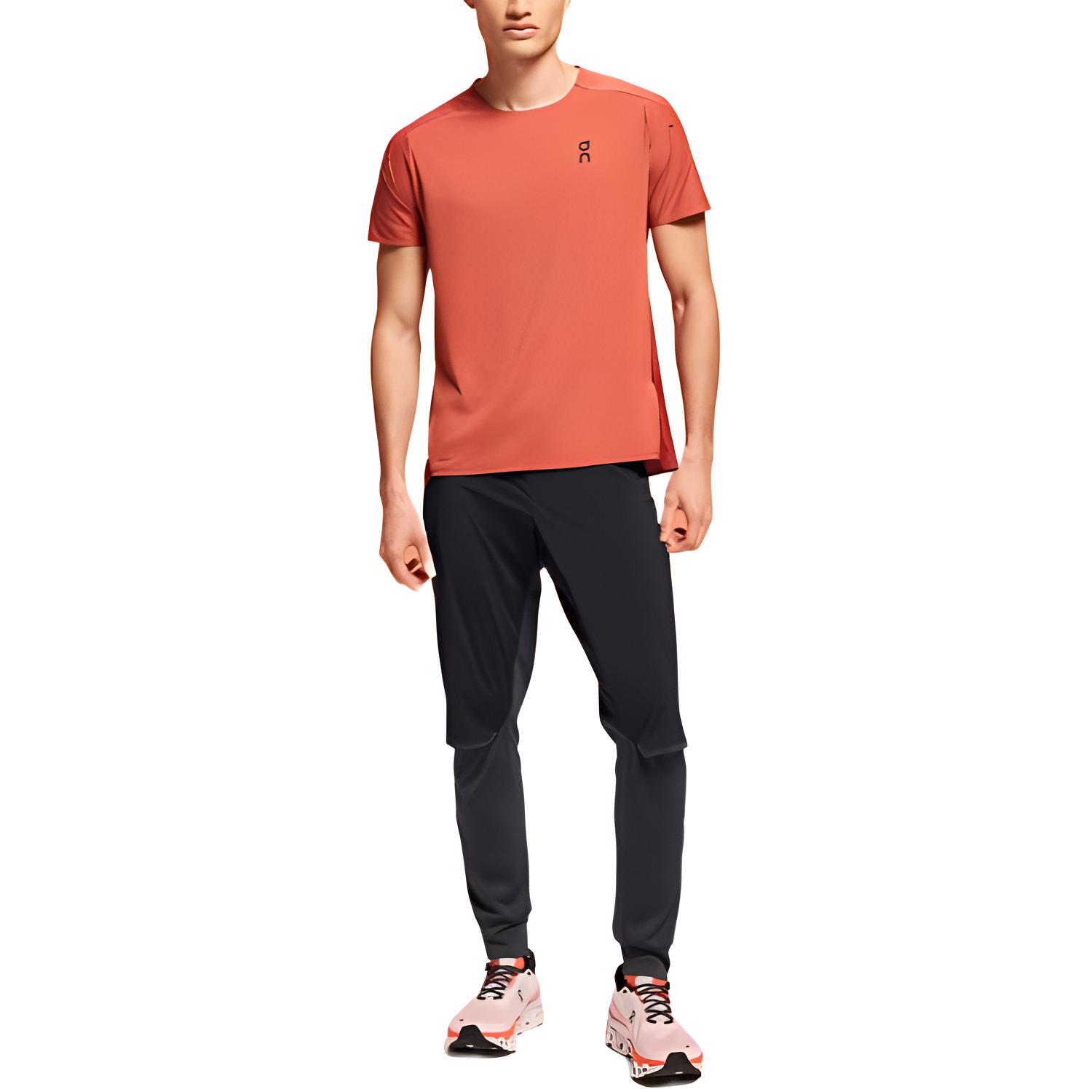 On tapered-leg track pants