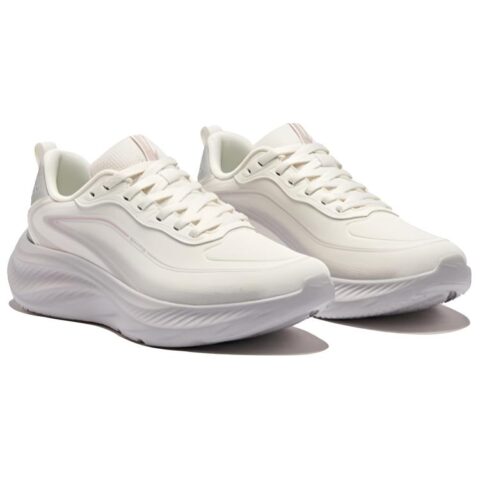 Erke Cloud Chase Running Shoes Women’s Low Top Microcrystal White, Mist Gray