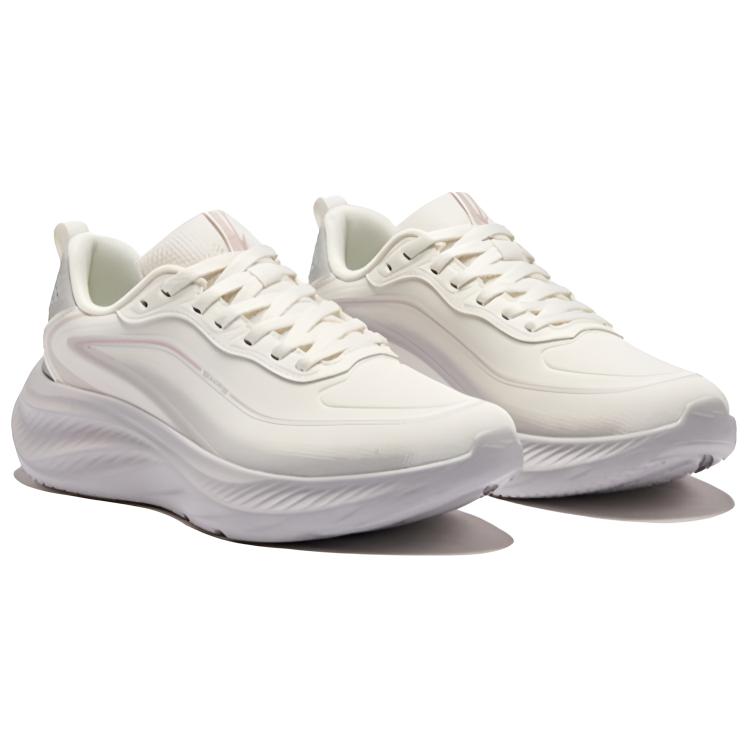 Erke Cloud Chase Running Shoes Women’s Low Top Microcrystal White, Mist Gray