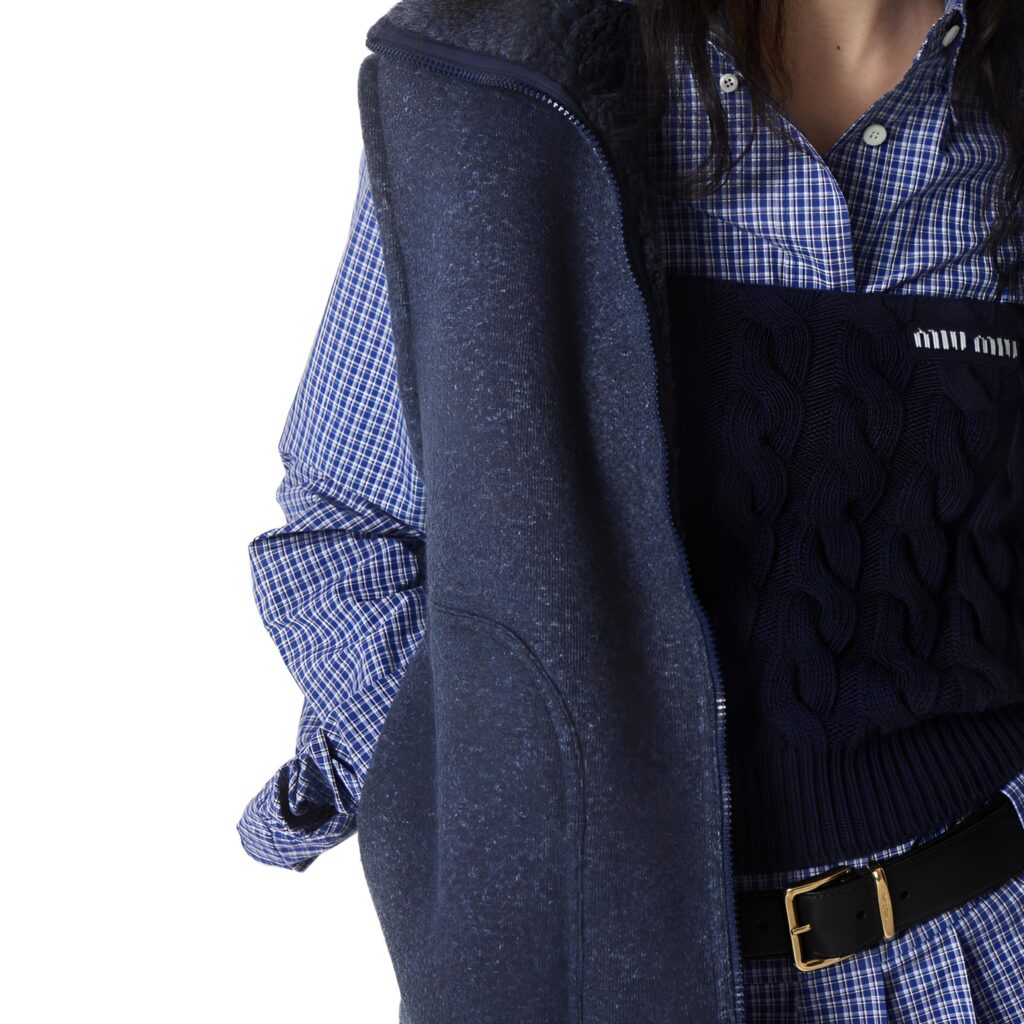 MIU MIU Vests Women’s Uniform Blue Stand Collar Moderate Other
