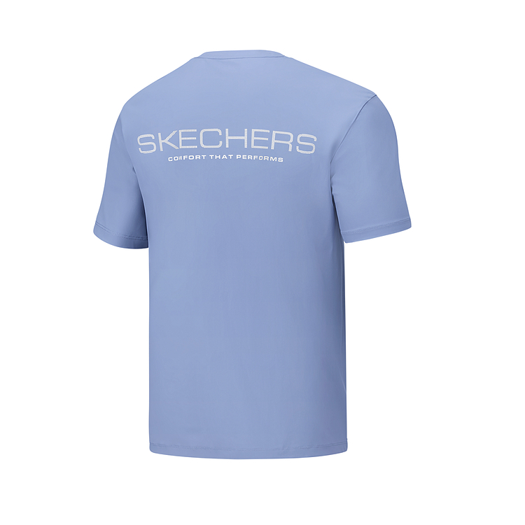 Skechers Quick Dry T Shirts Men’s Storm Rain Blue/02N8