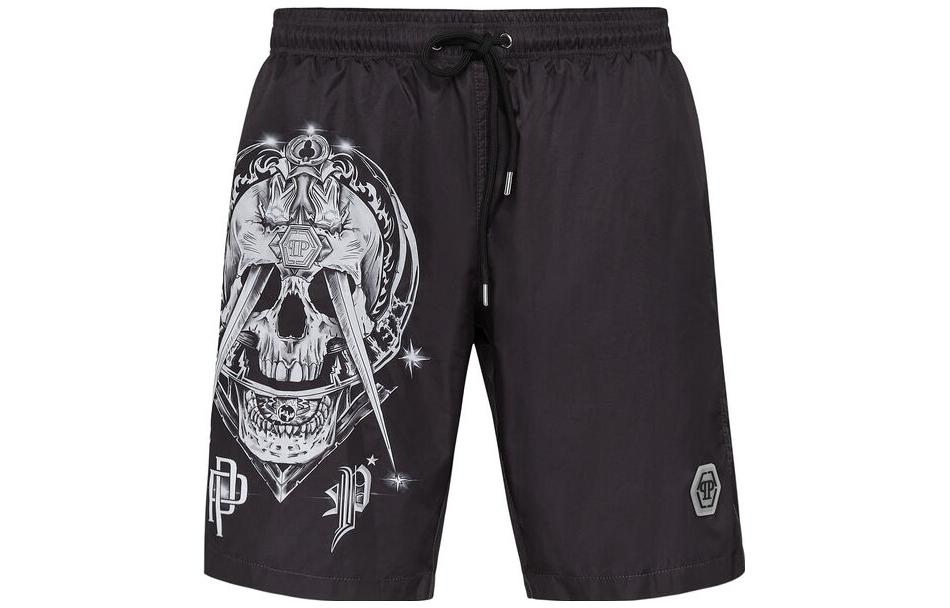 PHILIPP PLEIN SS23 Beach Shorts Men’s Black