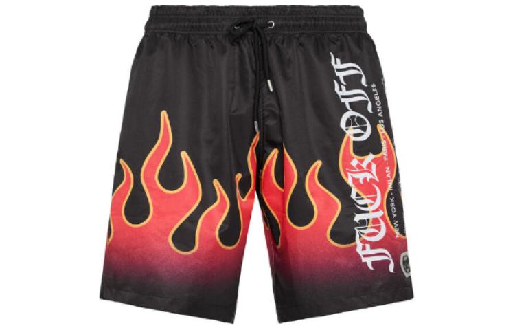 Philipp Plein flame-print swim shorts