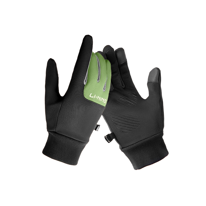 Li Ning Cycling Gloves Cycling Gear Outdoor Unisex Polyester Black Green