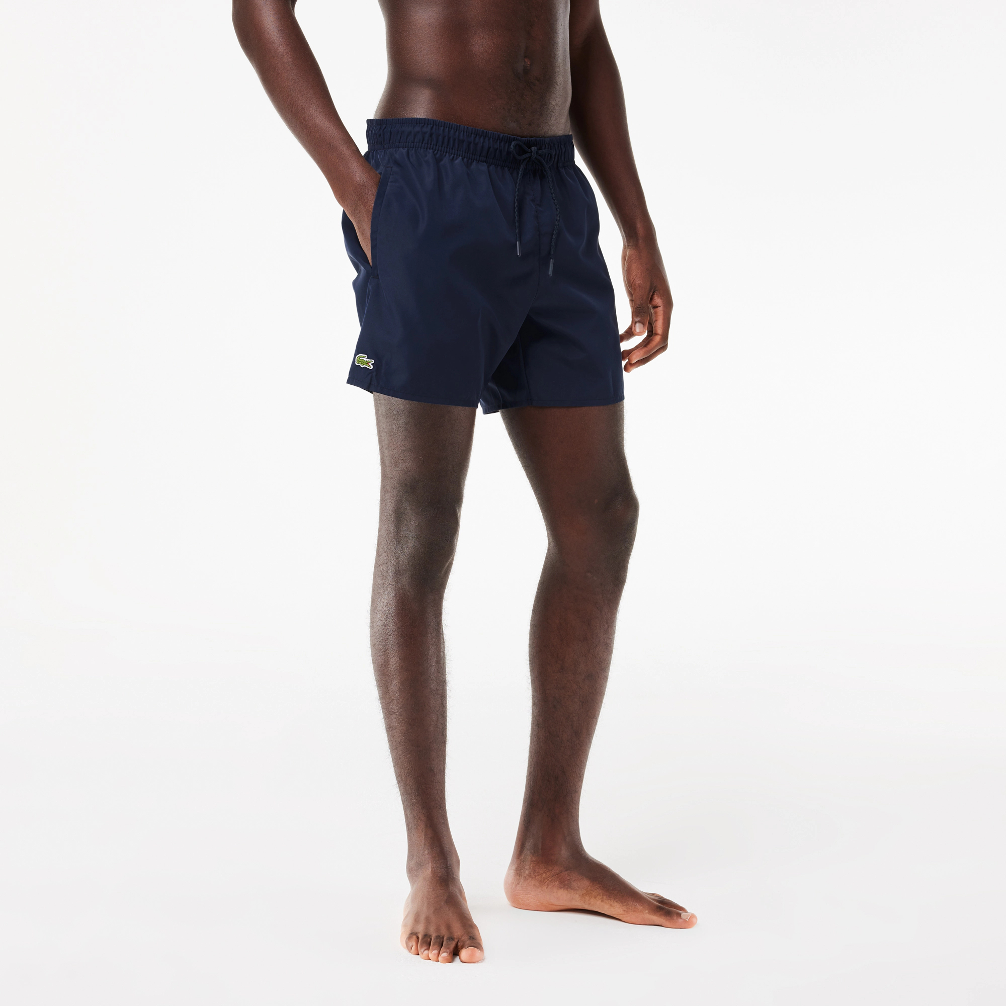 LACOSTE Logo Patch Drawstring Swim Shorts