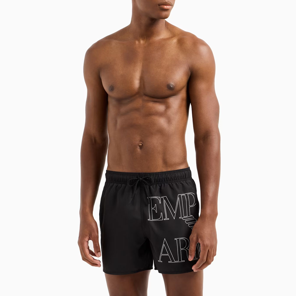 EMPORIO ARMANI Asv Swim Shorts In Bold logo Recycled Fabric