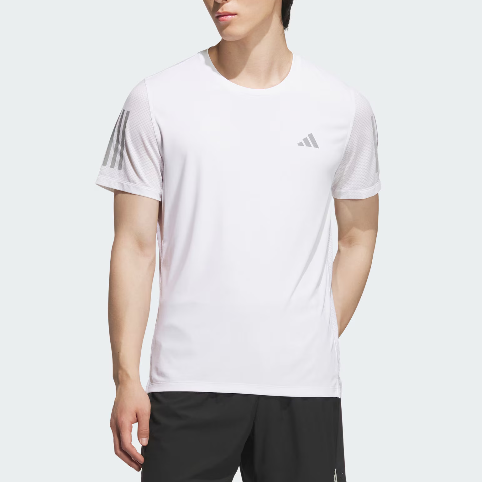 Adidas Own The Run Climacool COOLER Running T Shirt Men’s White/Dark Silver Gray
