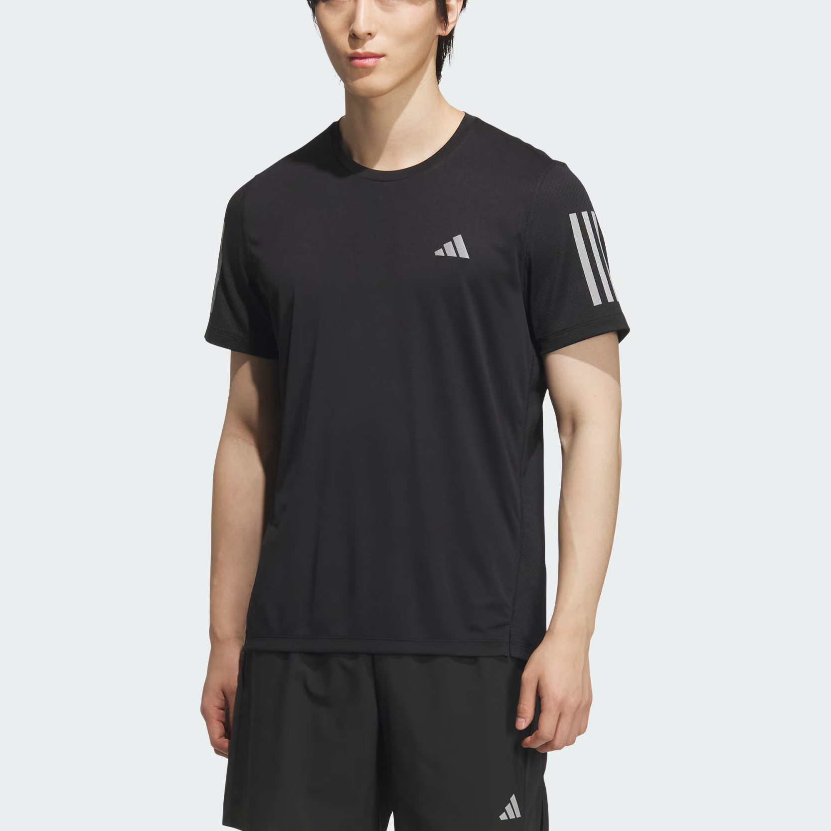 Adidas Own The Run Climacool COOLER Running T Shirt Men’s Black/Dark Silver Gray