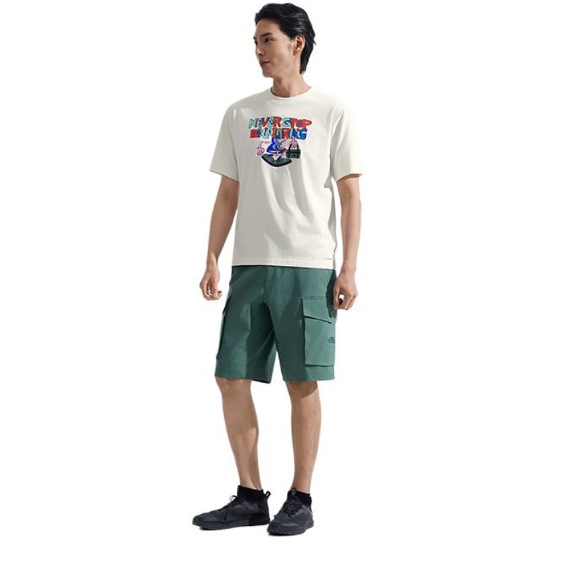 THE NORTH FACE NEVER STOP Exploring Quick Dry T Shirts Unisex Dune White
