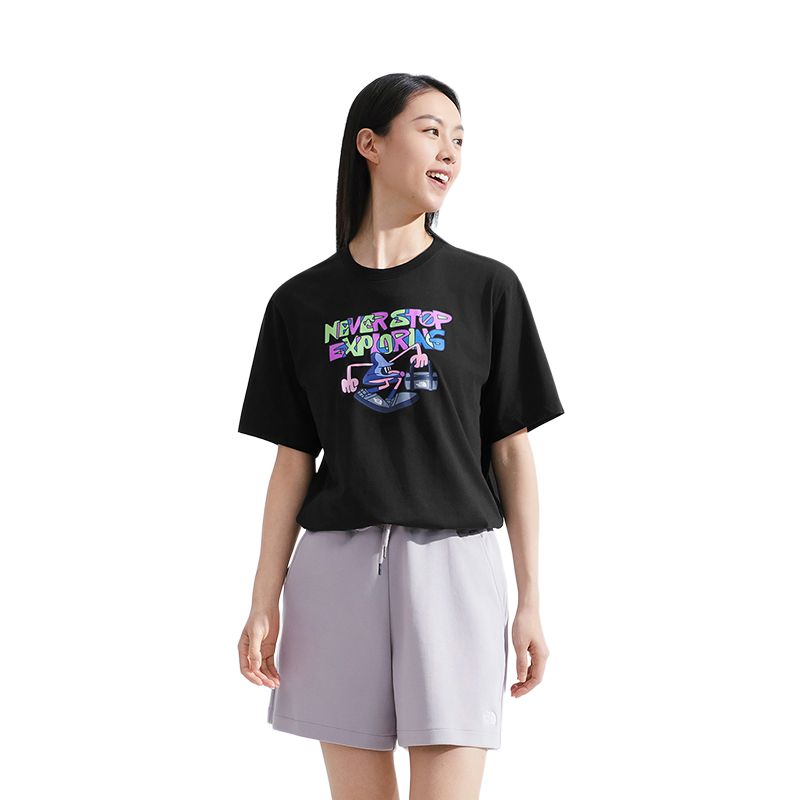 THE NORTH FACE NEVER STOP Exploring Quick Dry T Shirts Unisex Cosmic Black