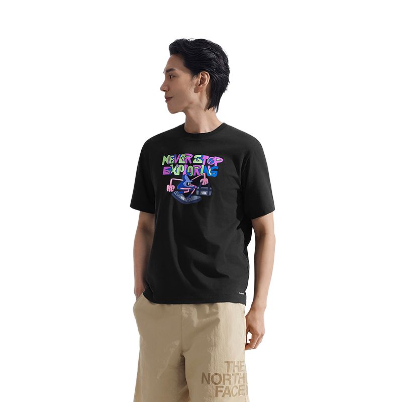 THE NORTH FACE NEVER STOP Exploring Quick Dry T Shirts Unisex Cosmic Black