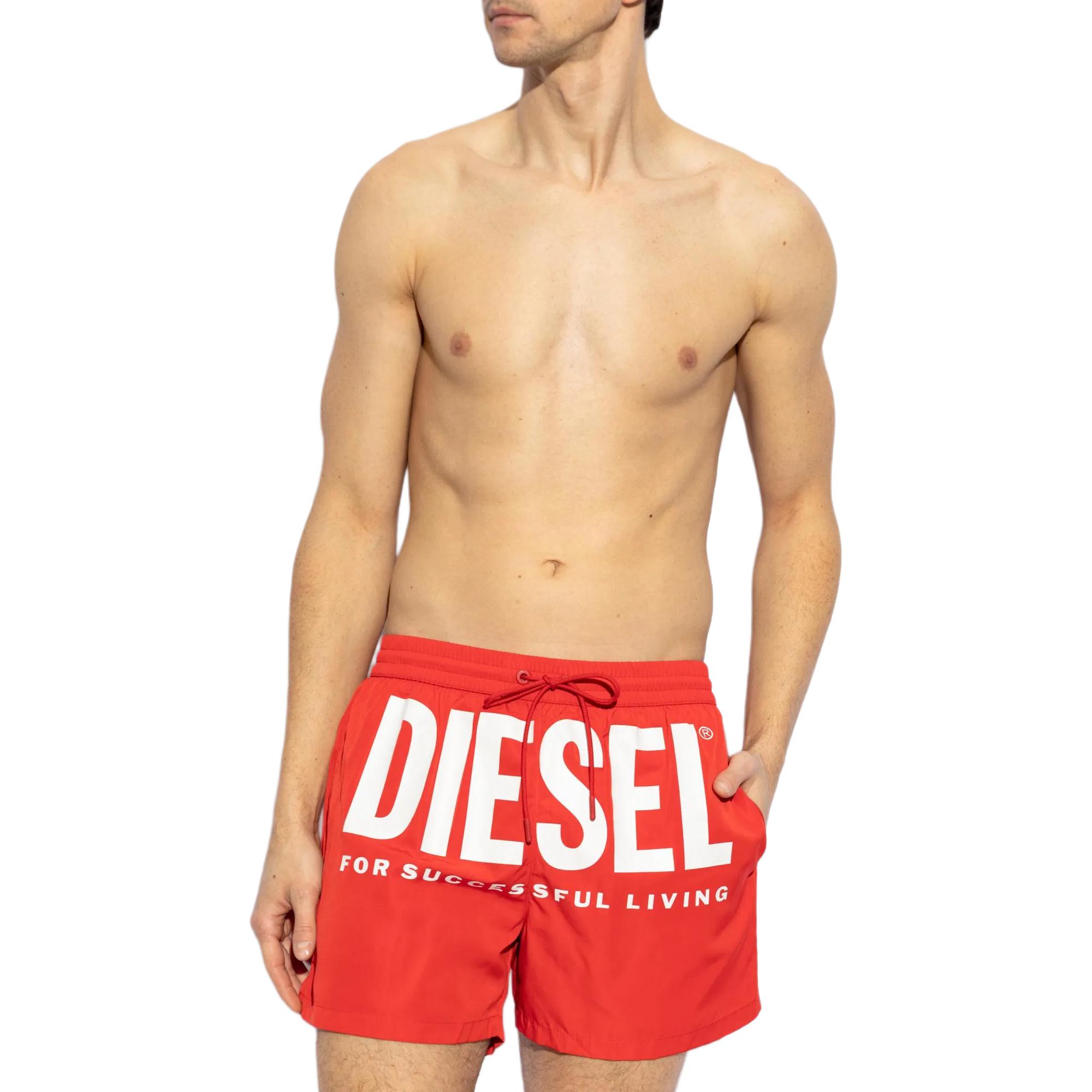 DIESEL Ken 37 D Core Logo Printed Drawstring Swim Shorts