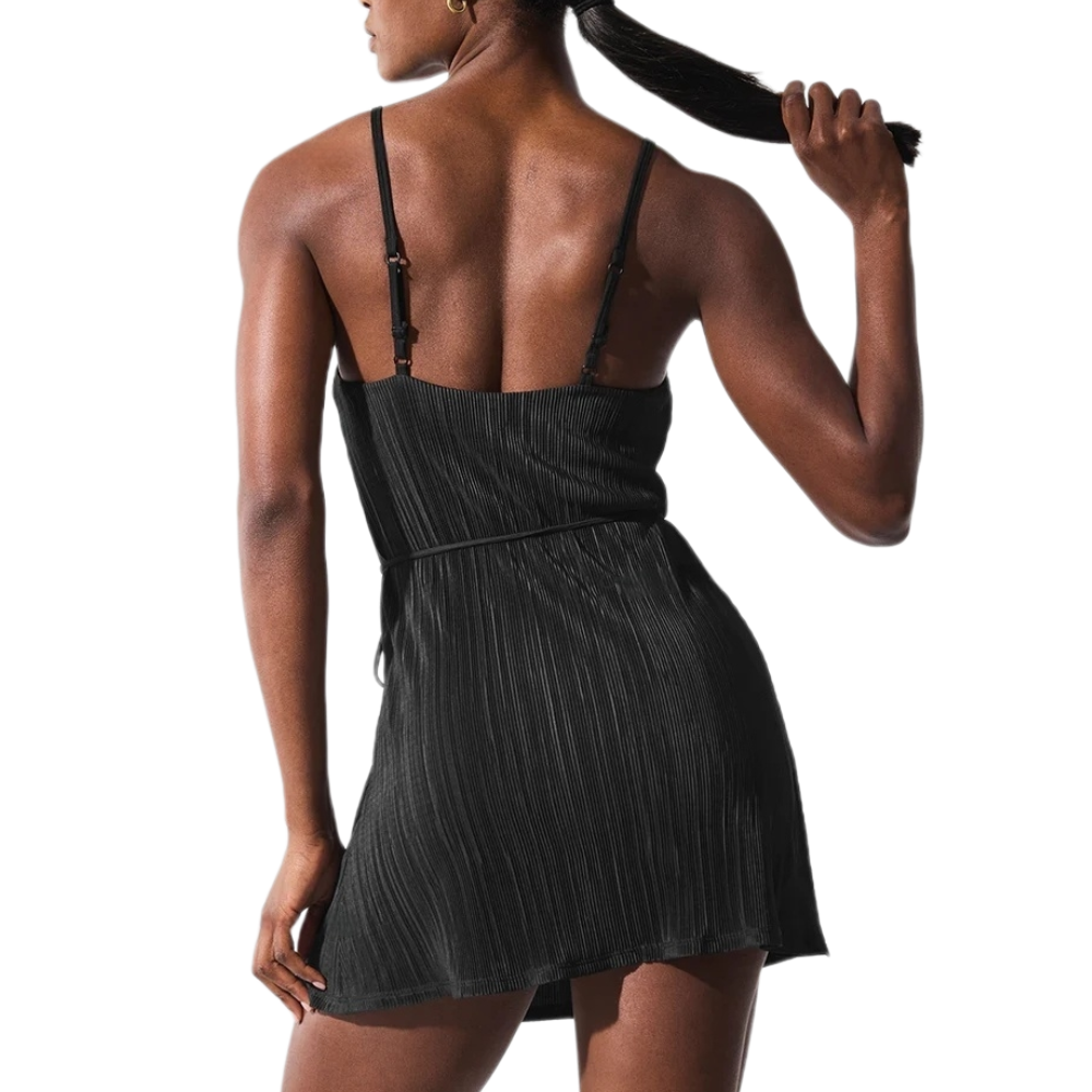 Alo Yoga Micro Plisse Game On Slip Dress Women’s