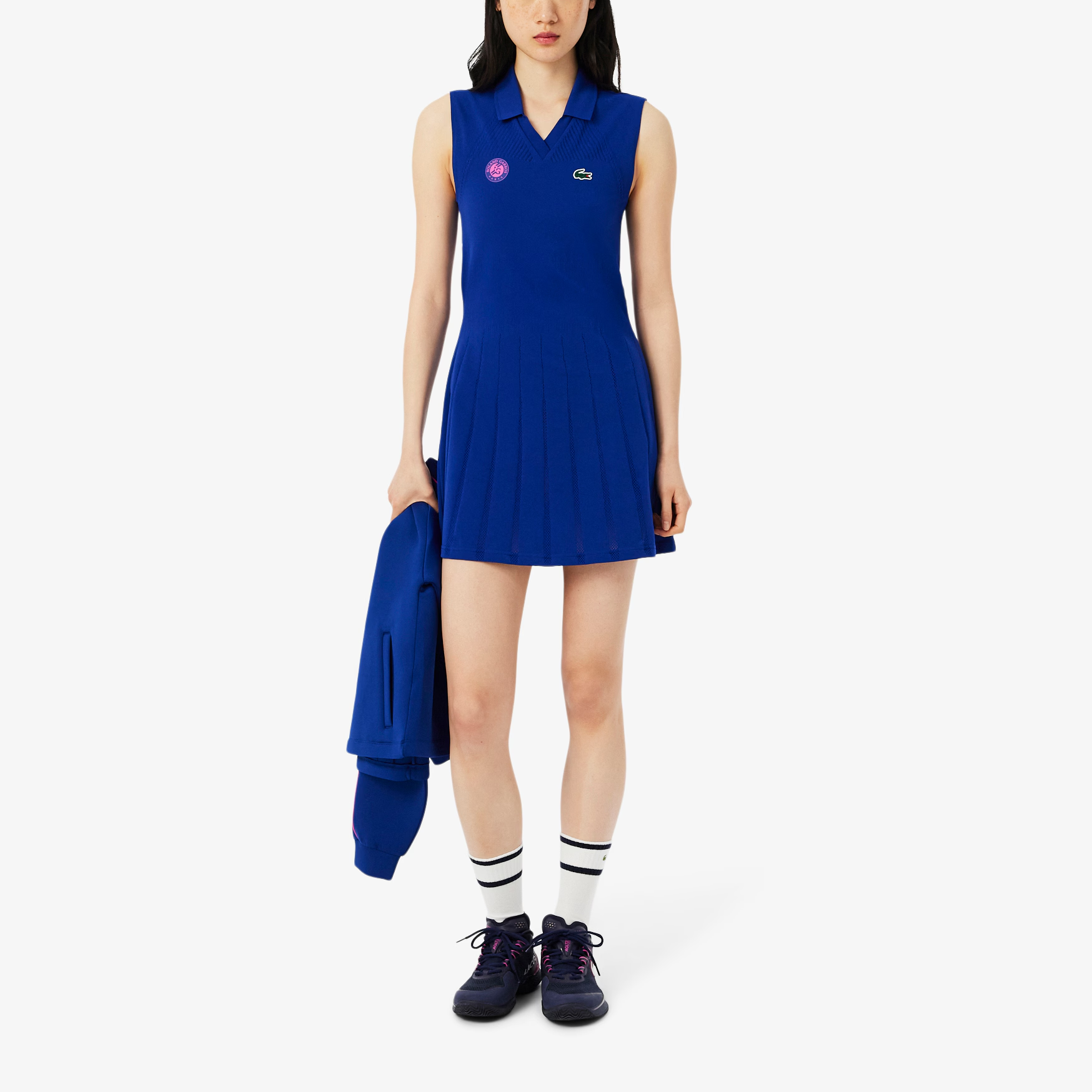LACOSTE Sleeveless Dress Women’s Two Piece Set I10/Royal Blue/Rose Red