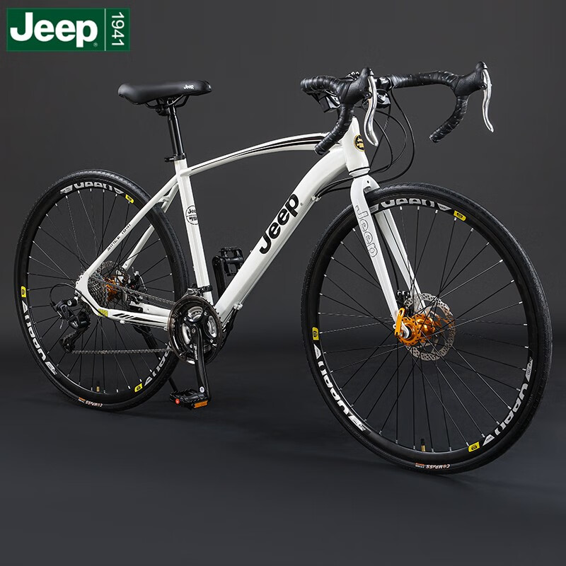 Jeep Road Bikes High Carbon Steel Mechanical Dual Disc Brake Commute Adults