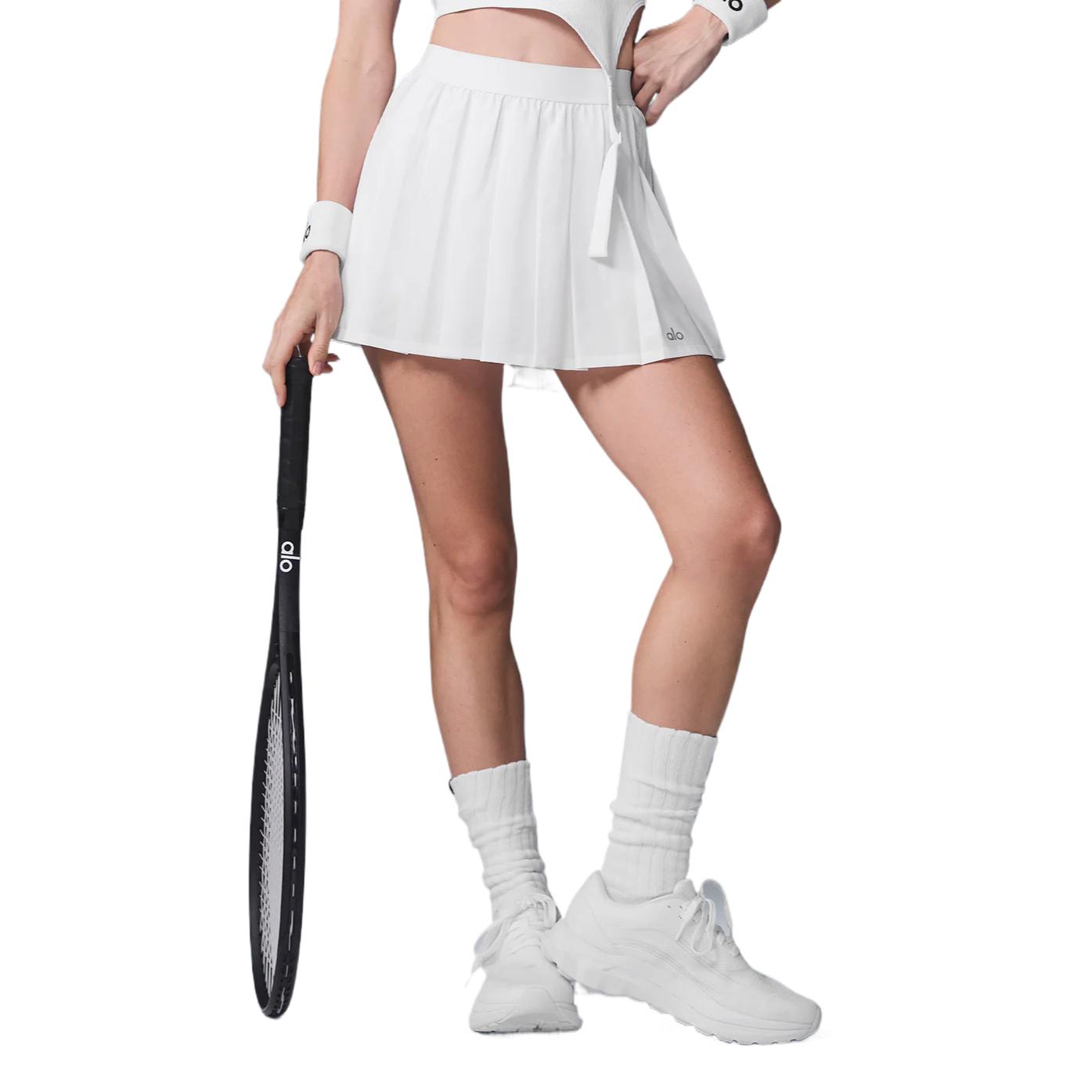 Alo Yoga Varsity Tennis Skirt Casual Short Skirts Women’s White