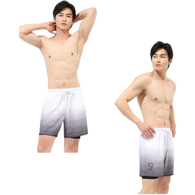 Li Ning Swimming Shorts Men’s White Gray