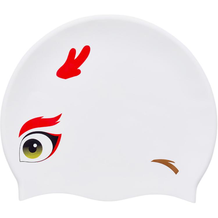 Anta Swimming Caps Silicone Unisex One Size Dragon White