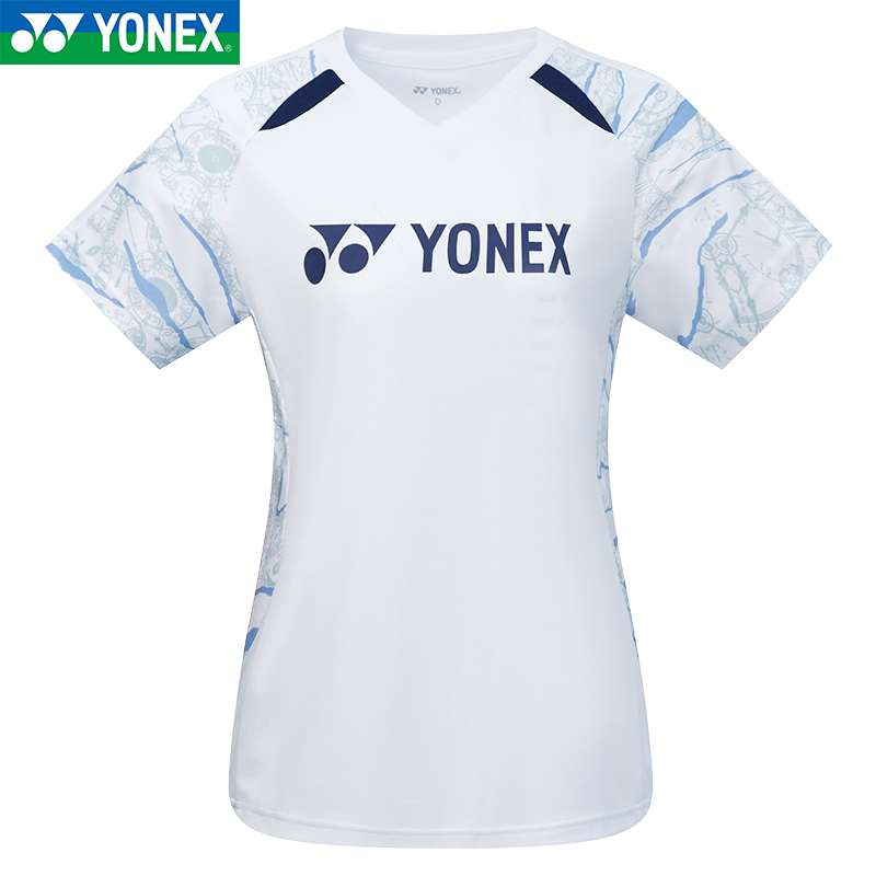 YONEX Badminton Jerseys Women’s Clothing Sets White Top+Black Shorts V Neck Moderate